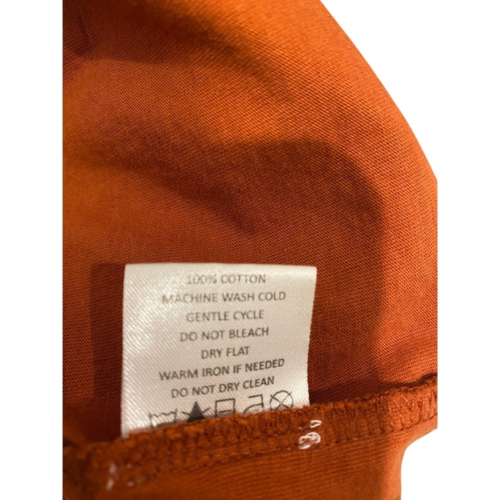 Mud Pie Orange Puff Sleeve T Shirt Casual Top Women Small Cotton - Picture 4 of 4